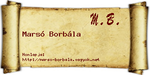 Marsó Borbála névjegykártya